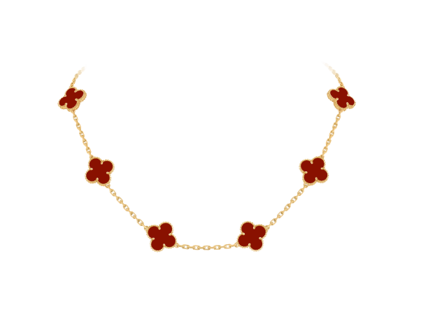 Van Cleef & Arpels Vintage Alhambra Carnelian Necklace