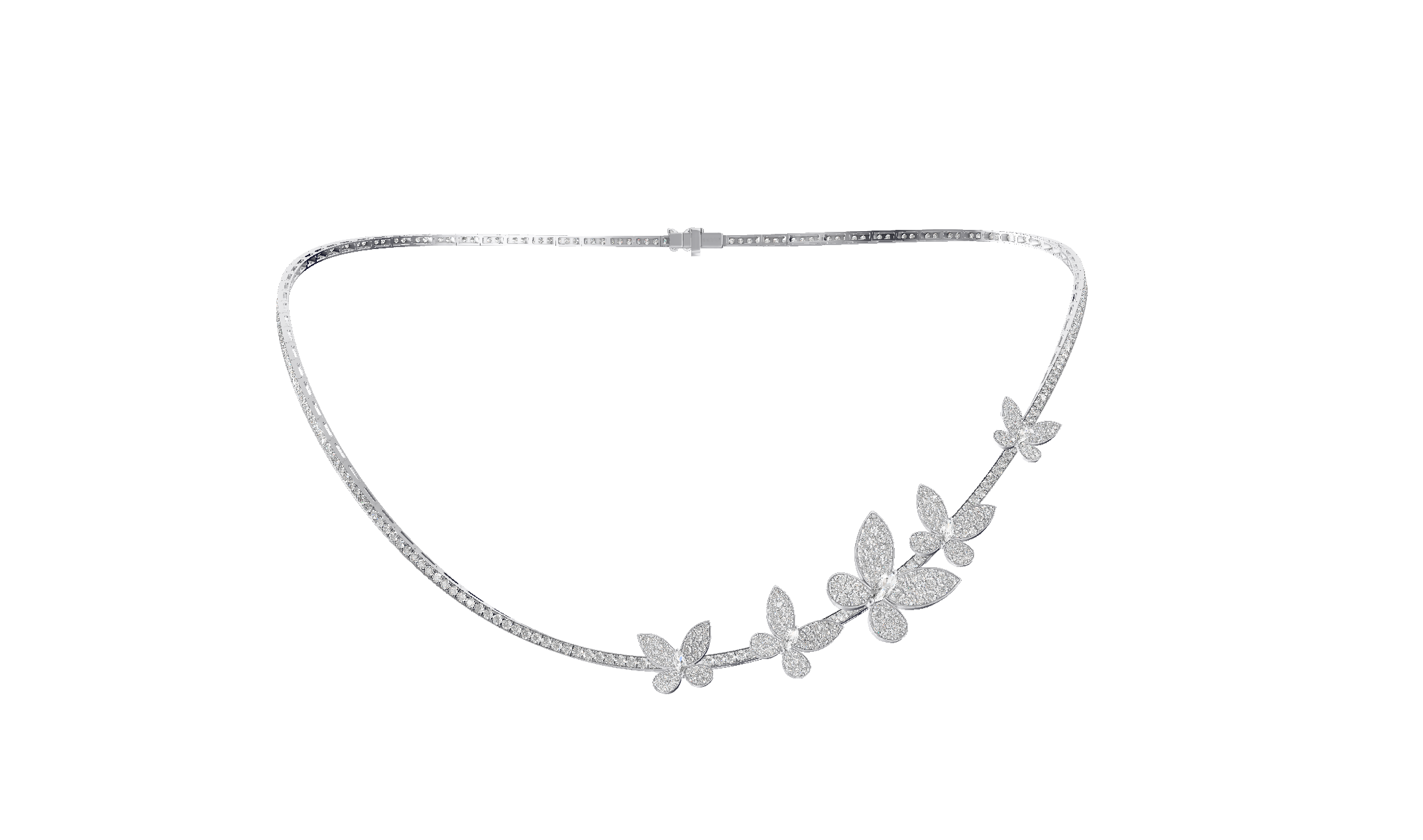 GRAFF Pavé Butterfly Abstract Diamond Necklace
