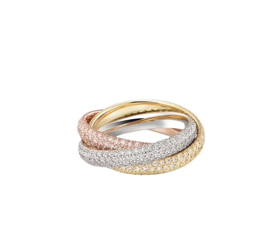 Cartier Trinity Ring, Classic Model, Pavé