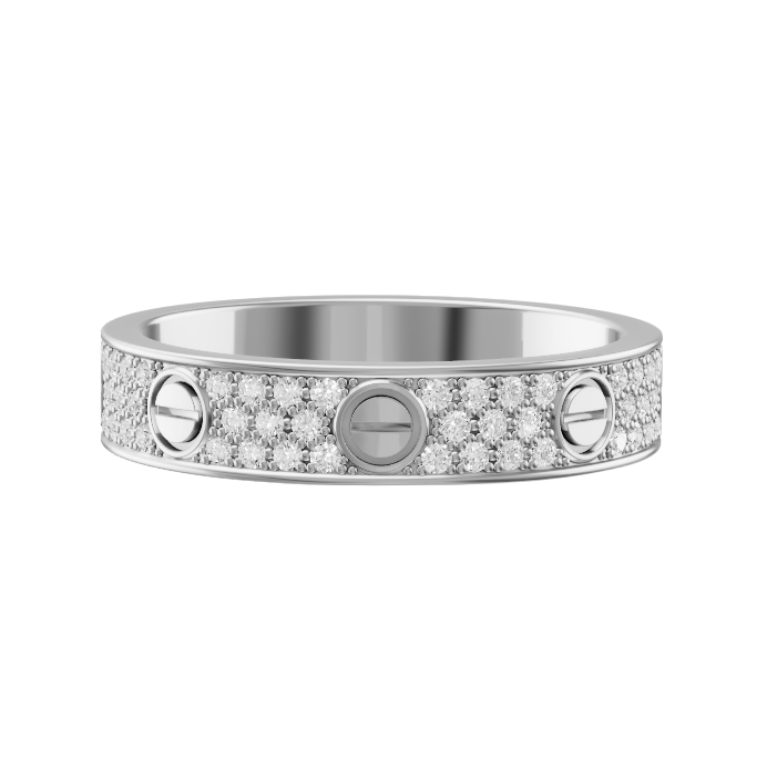 Cartier LOVE Ring, Small Model, Pavé (White Gold)
